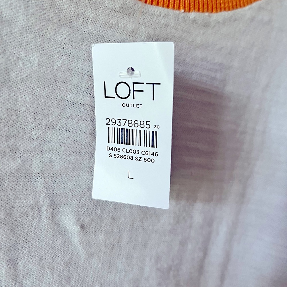 LOFT Side Slit Color Block Tee Size Large - Picture 3 of 4